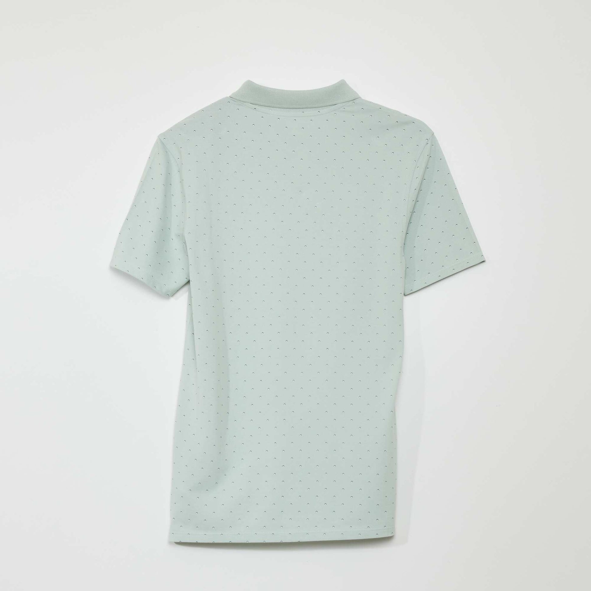 Polo en piqu de coton avec imprim Vert d'eau