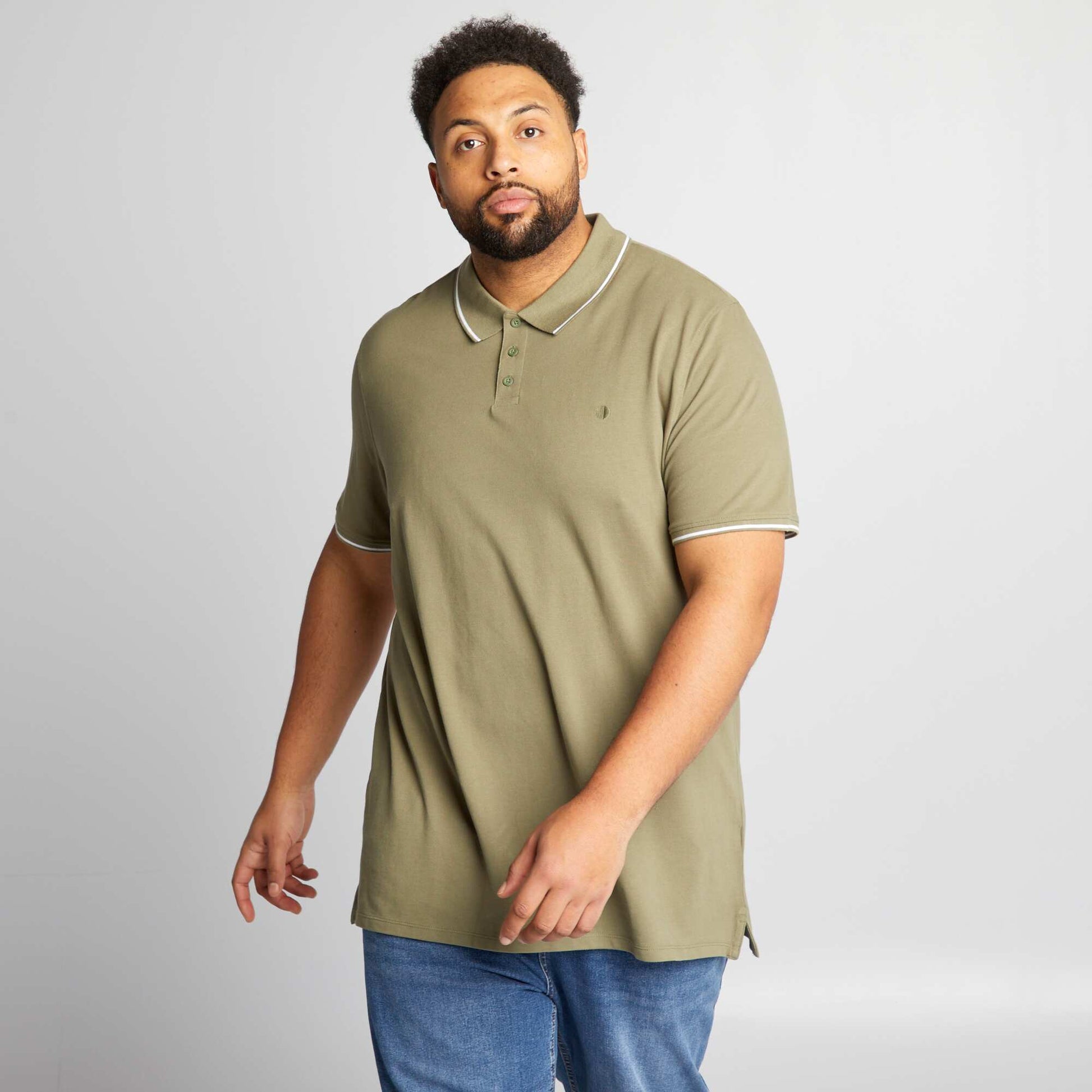 Polo en coton contrastes Vert