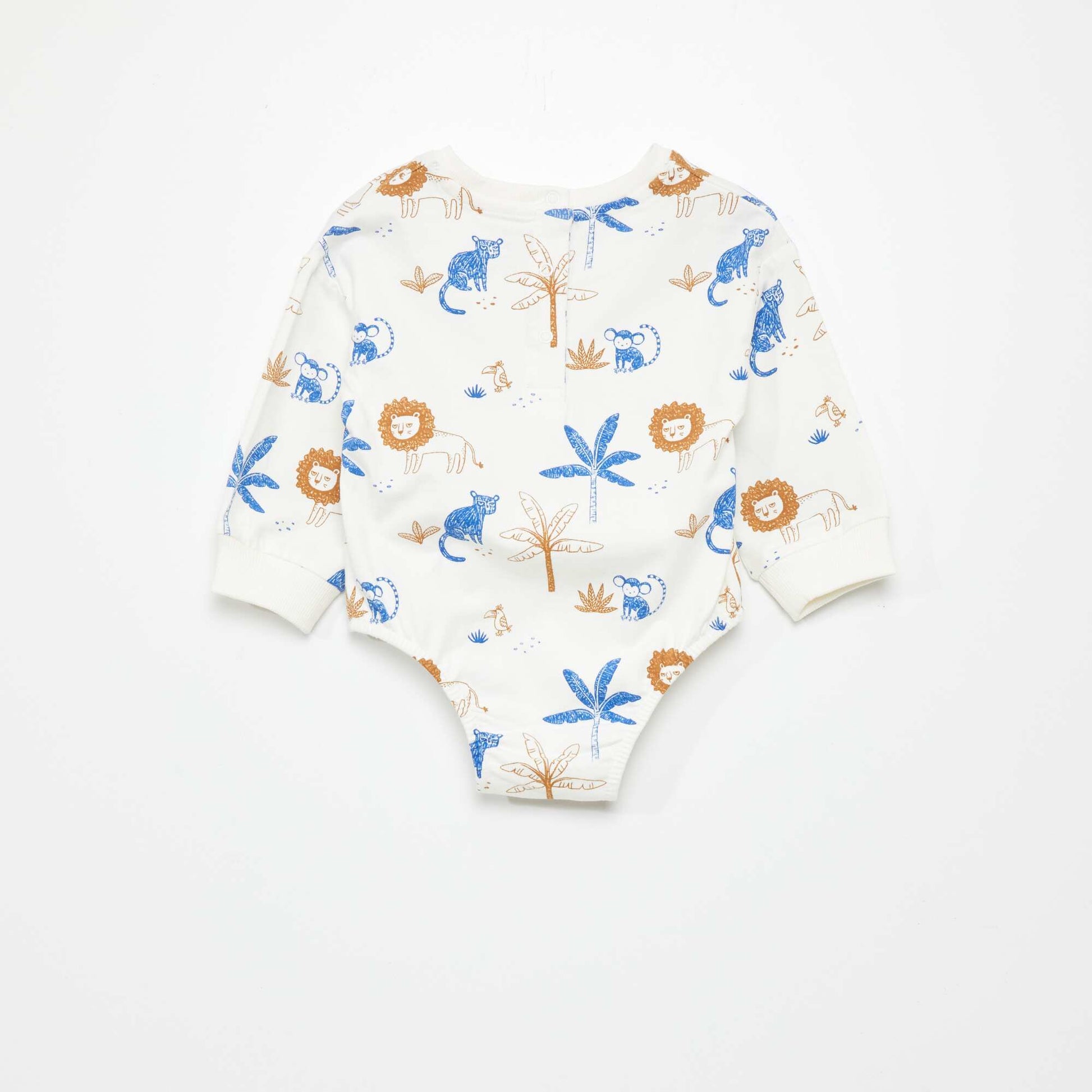 Body manches longues imprim animaux Blanc