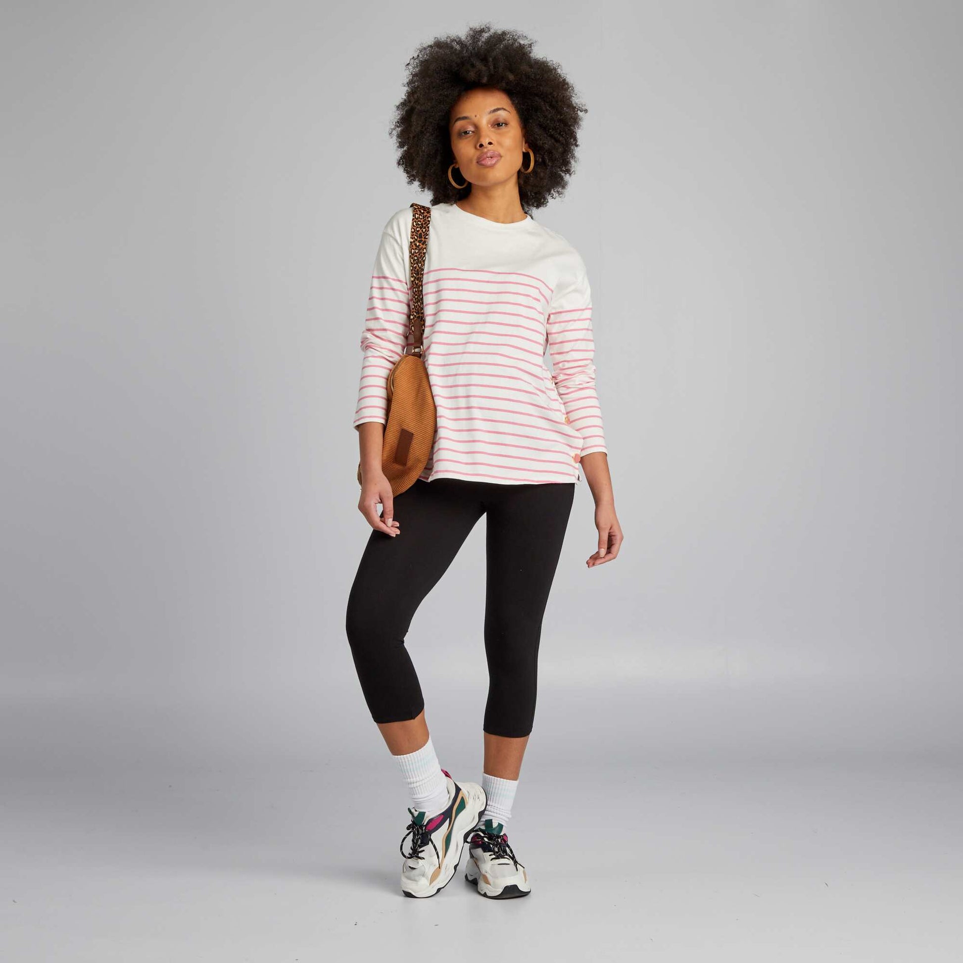 T-shirt d'allaitement rayures Rose