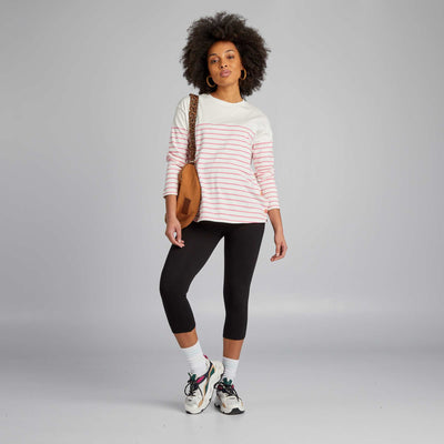 T-shirt d'allaitement rayures Rose