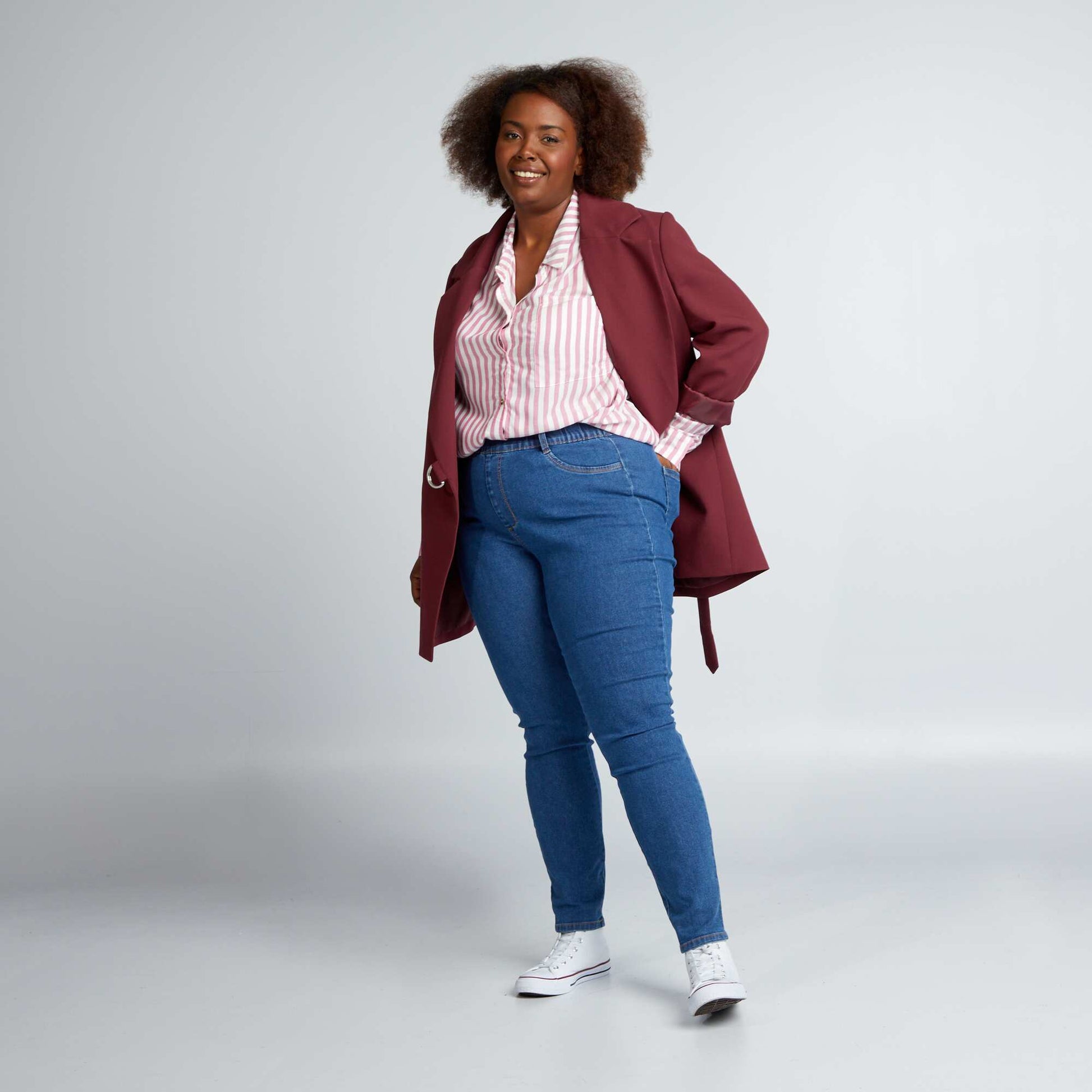 Chemisier ray fluide Rose