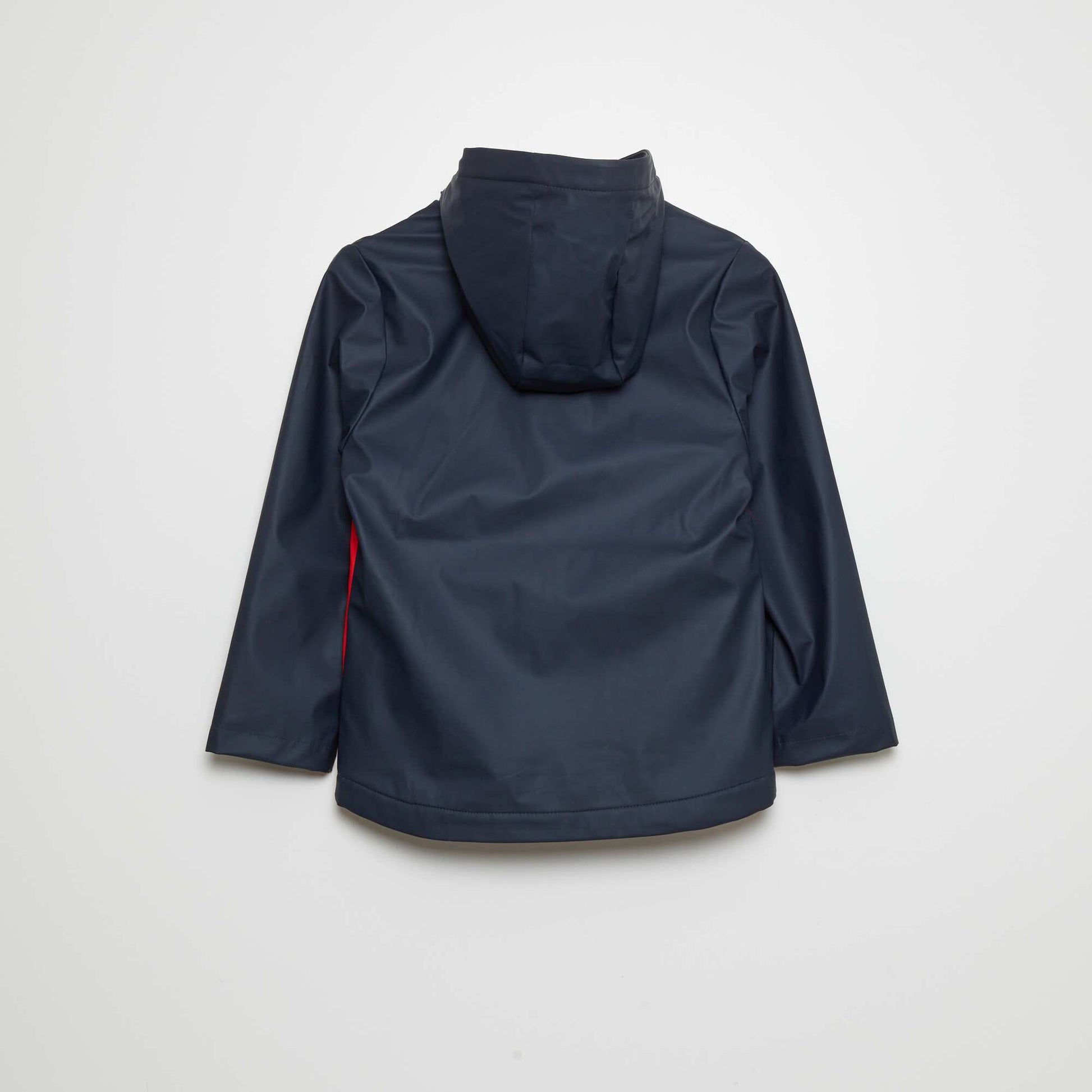 Parka bicolore doublure polaire Marine/rouge