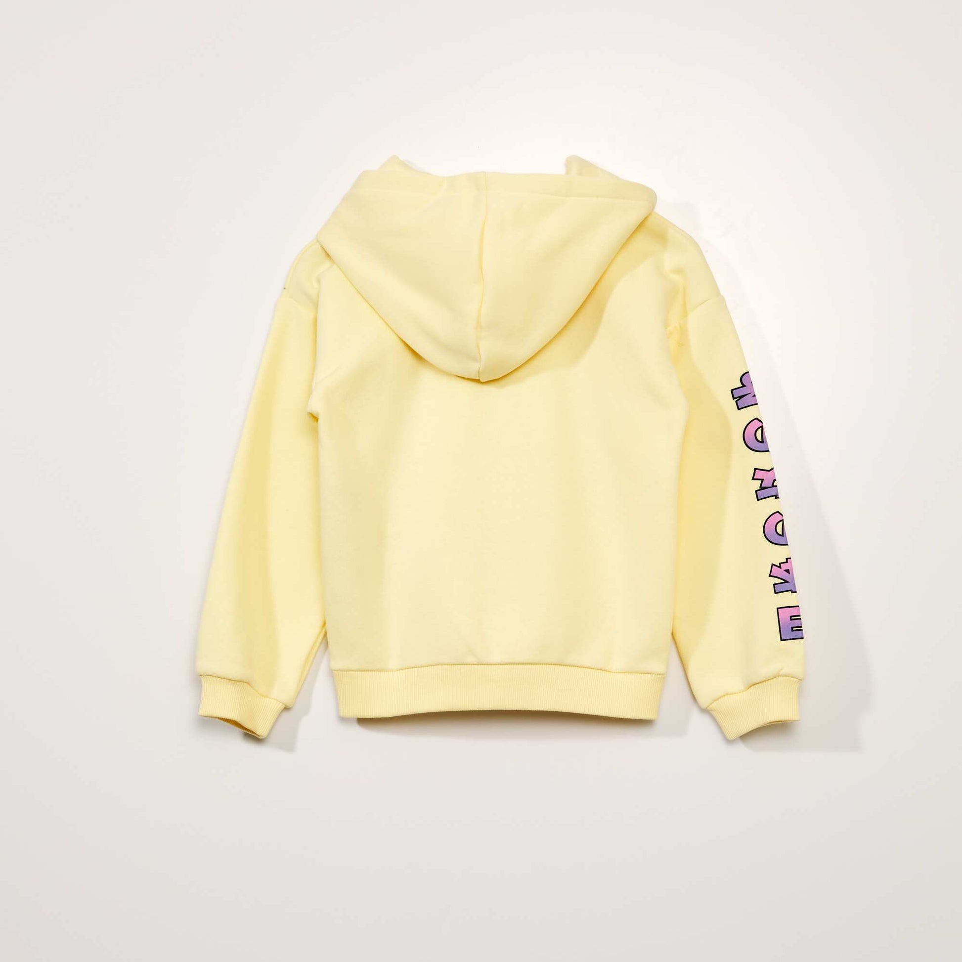 Sweat capuche imprim manga Jaune