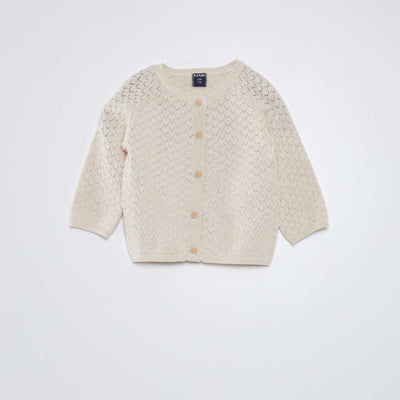 Gilet en maille fantaisie beige