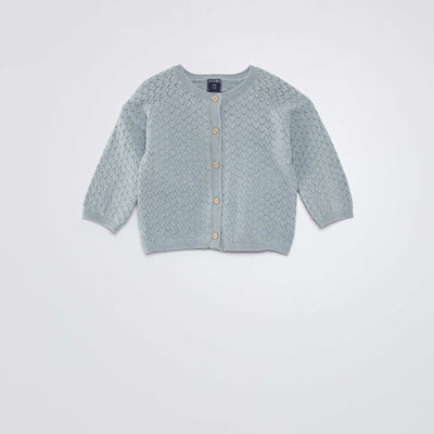 Gilet en maille fantaisie BLEU
