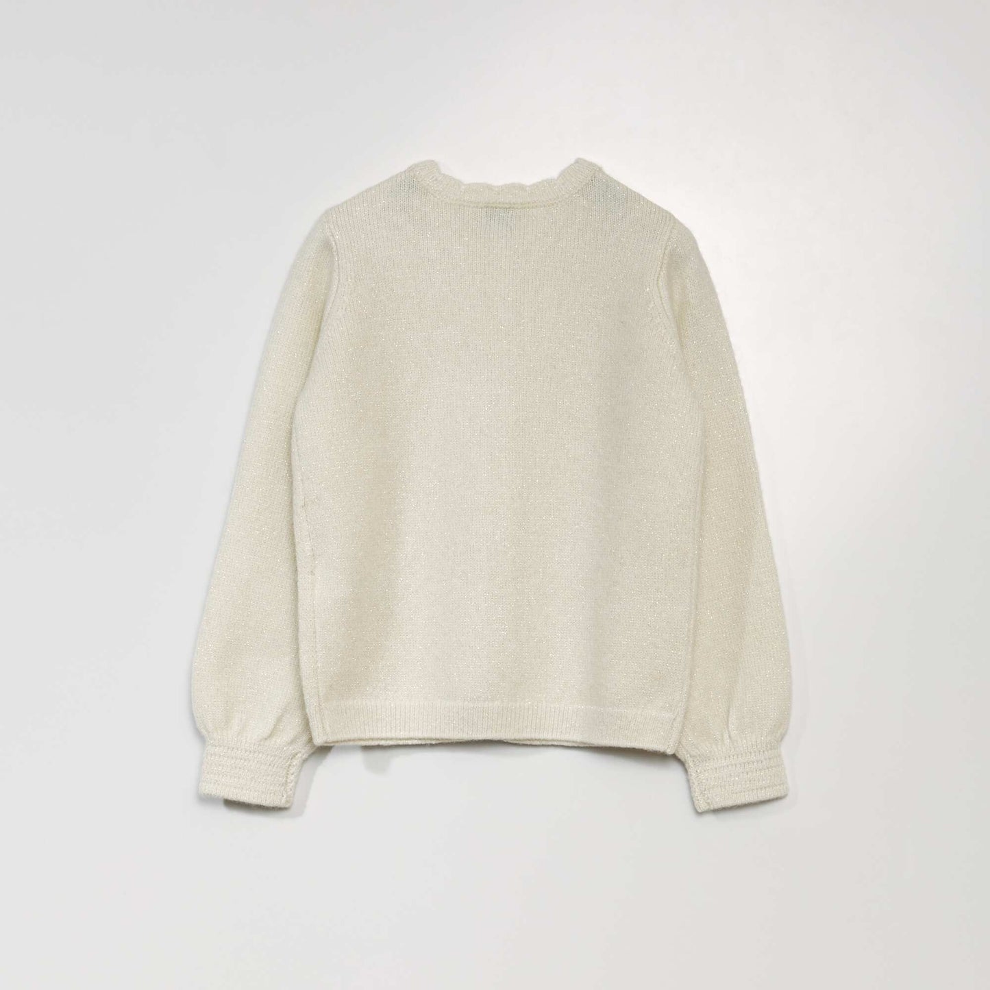 Gilet en maille fantaisie avec fils brillants Blanc
