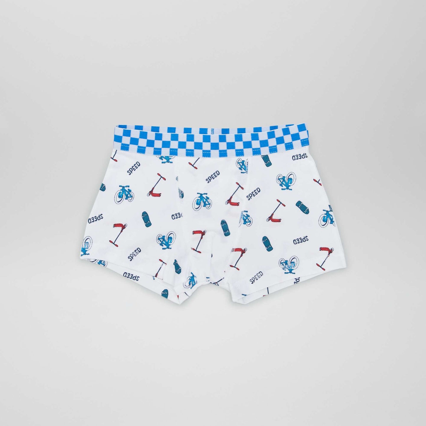 Lot de 3 boxers stretch Blanc/bleu