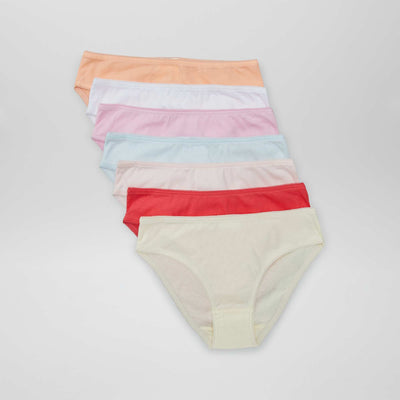 Lot de 7 culottes unies Rose/violet/orange/vert/blanc