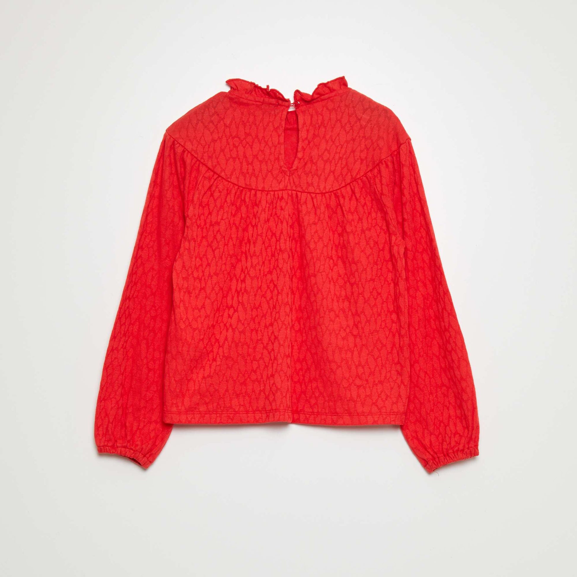 T-shirt avec froufrou rouge