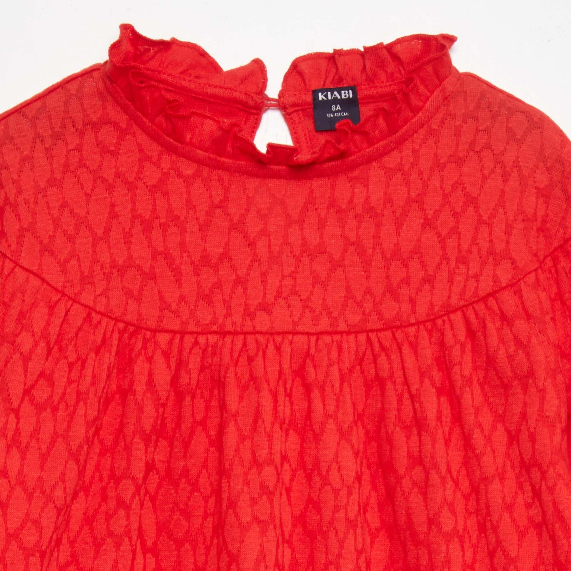T-shirt avec froufrou rouge