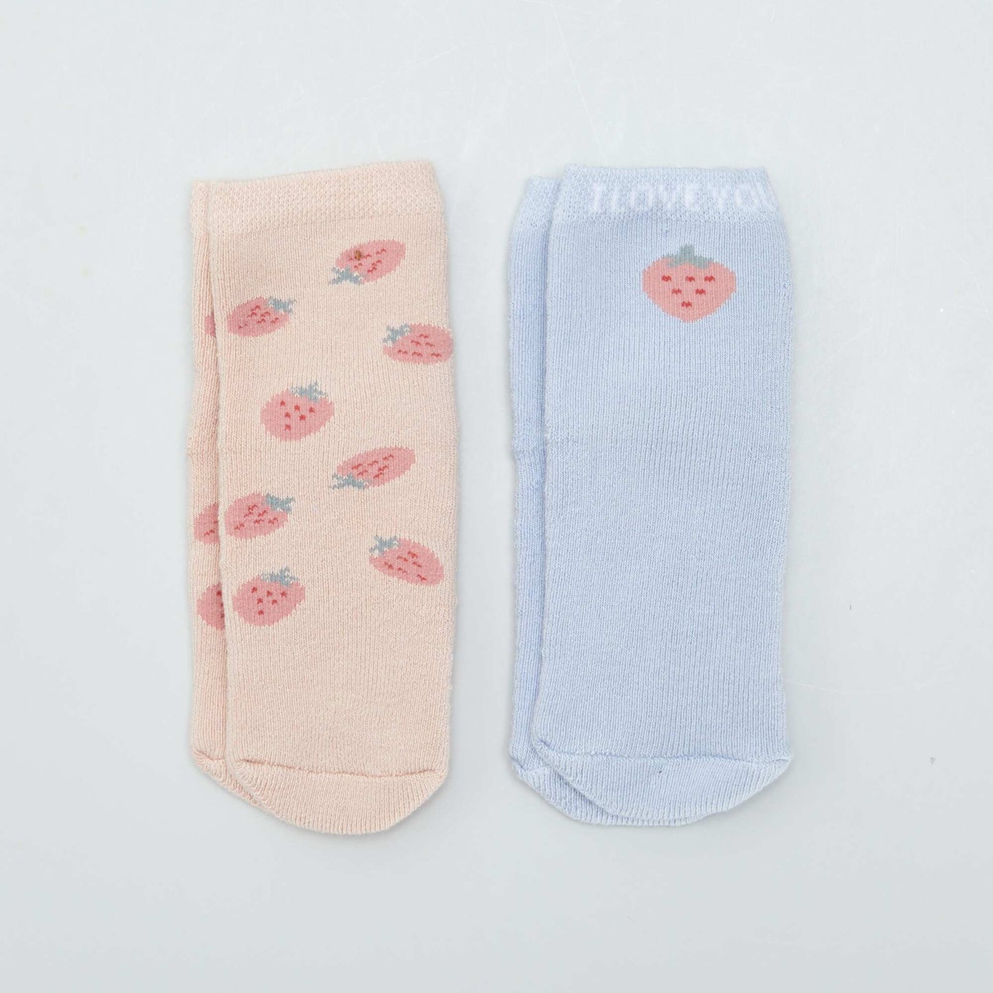 Lot 2 chaussettes antid rapantes Rose/bleu