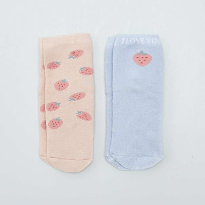 Lot 2 chaussettes antid rapantes Rose/bleu