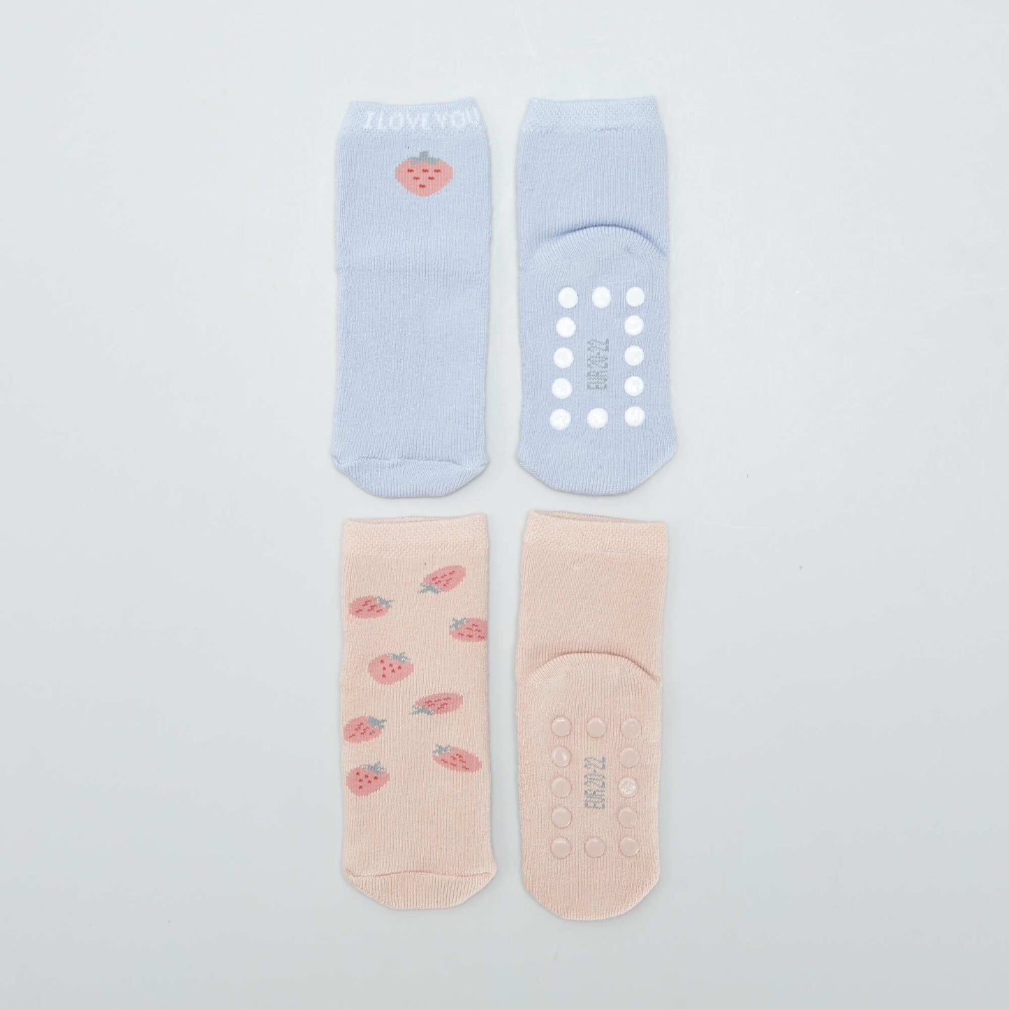 Lot 2 chaussettes antid rapantes Rose/bleu