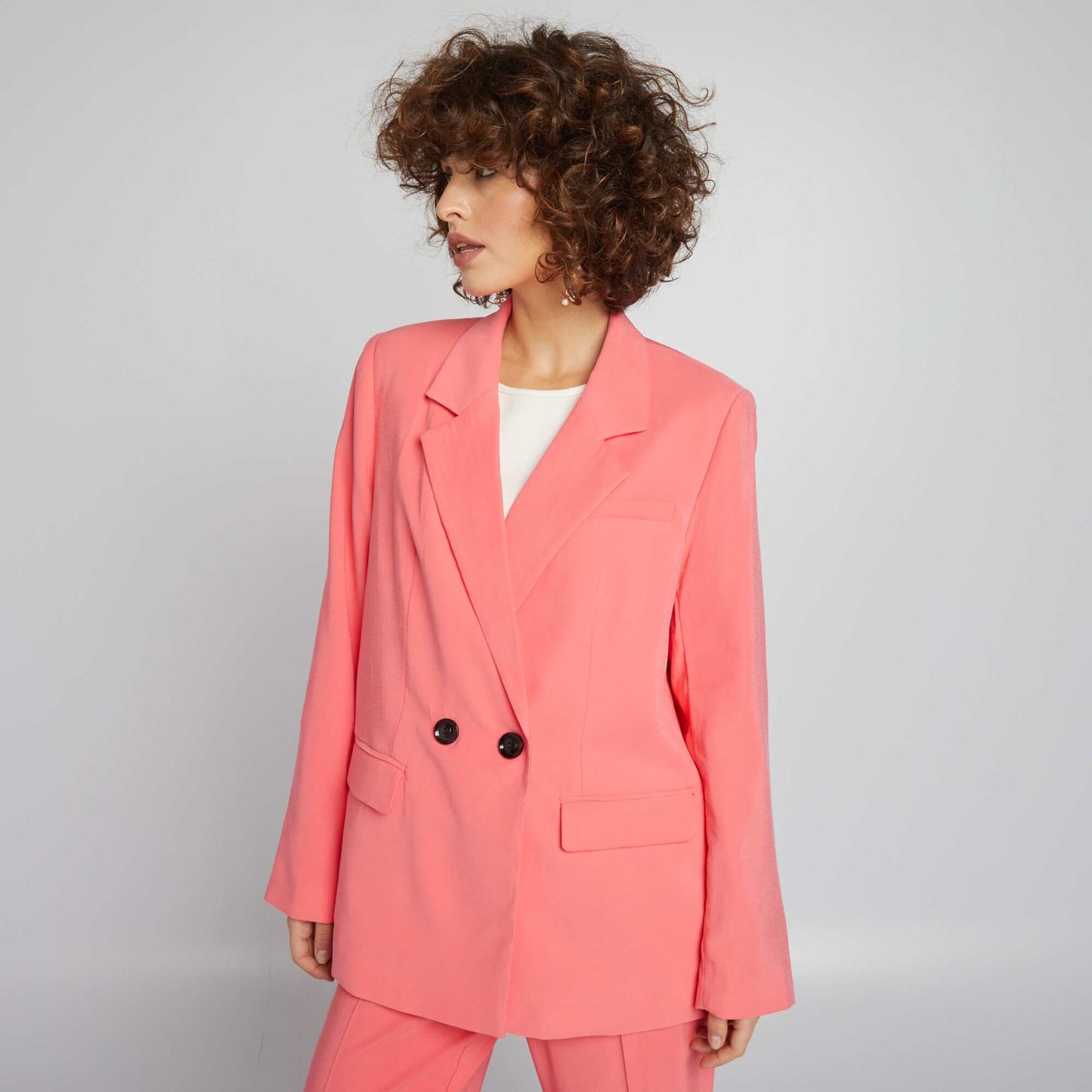 Veste de tailleur longue Rose