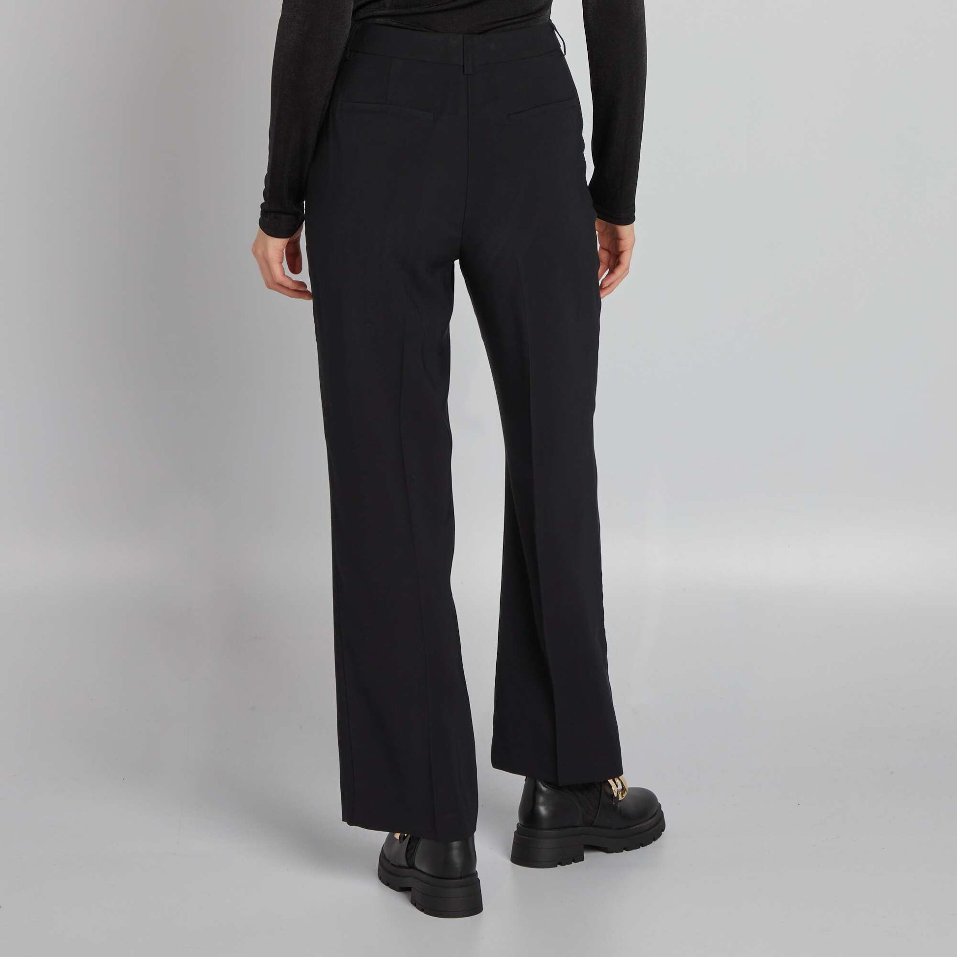 Pantalon droit taille haute Noir