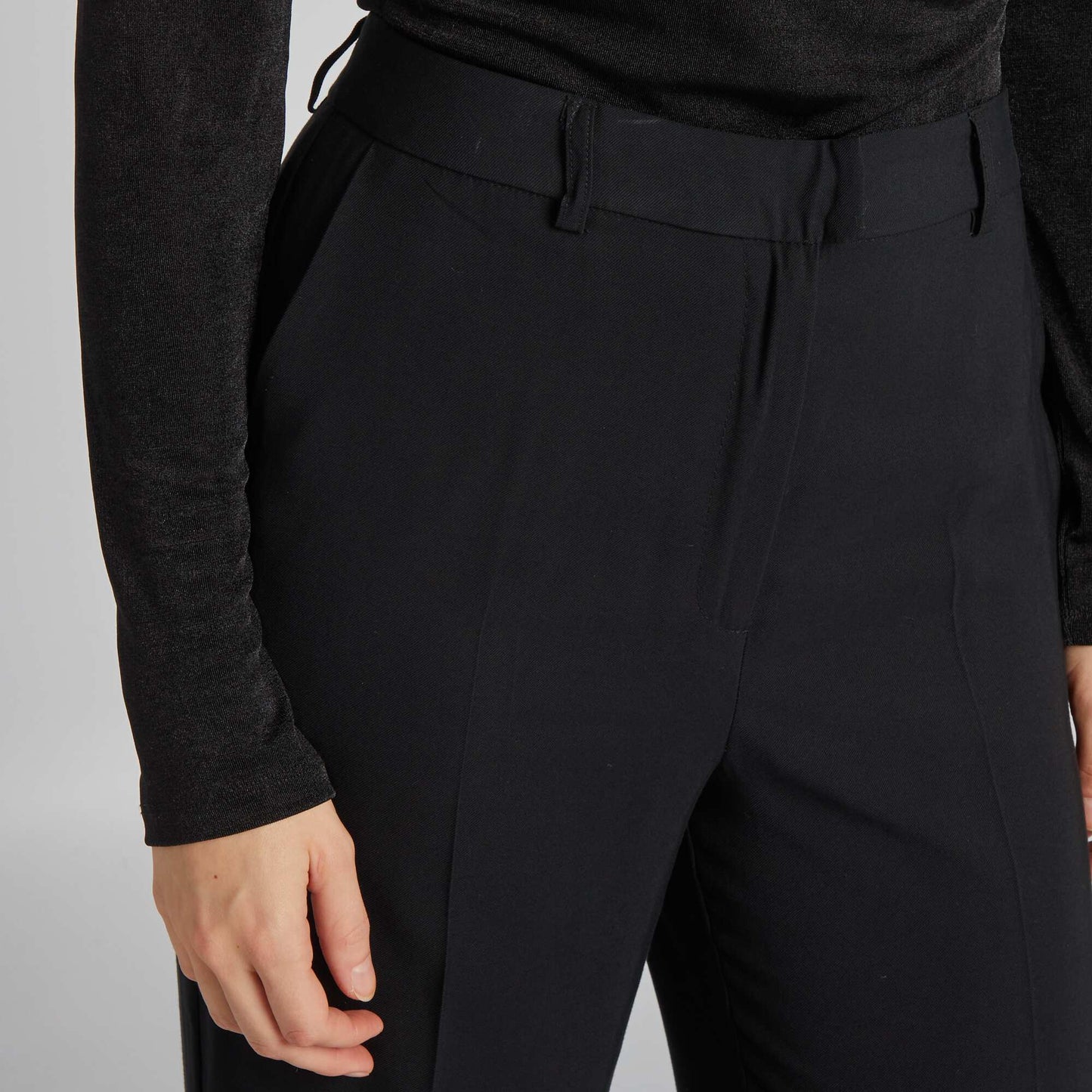 Pantalon droit taille haute Noir