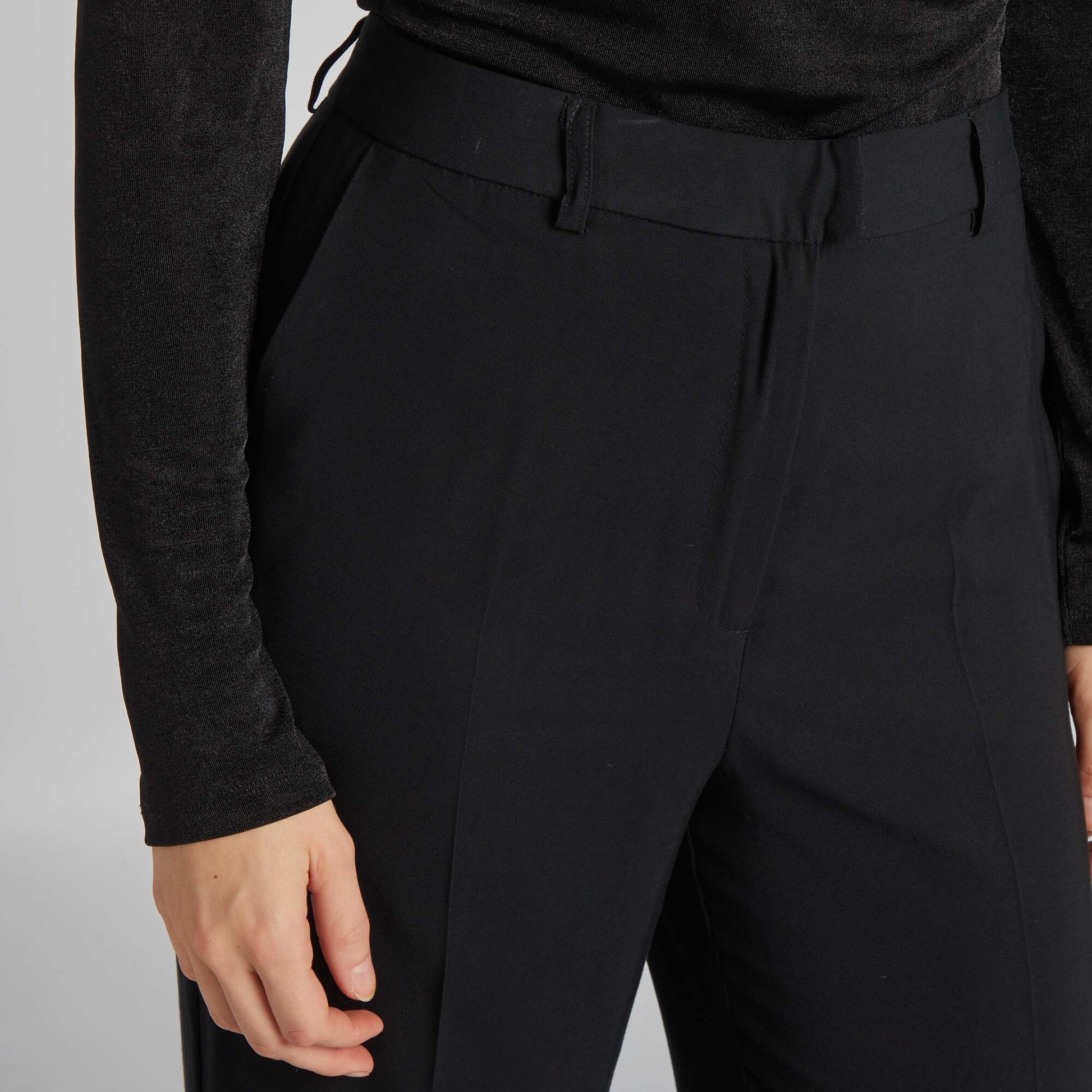 Pantalon droit taille haute Noir