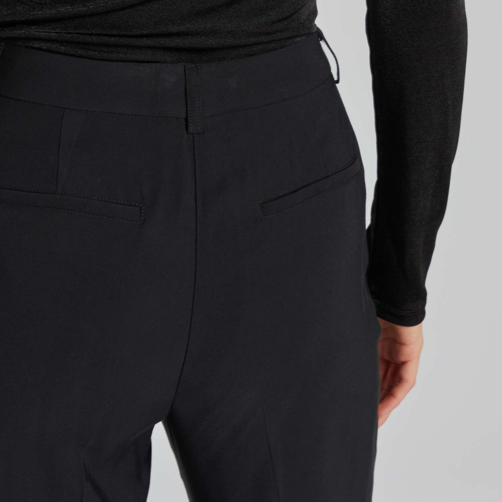 Pantalon droit taille haute Noir