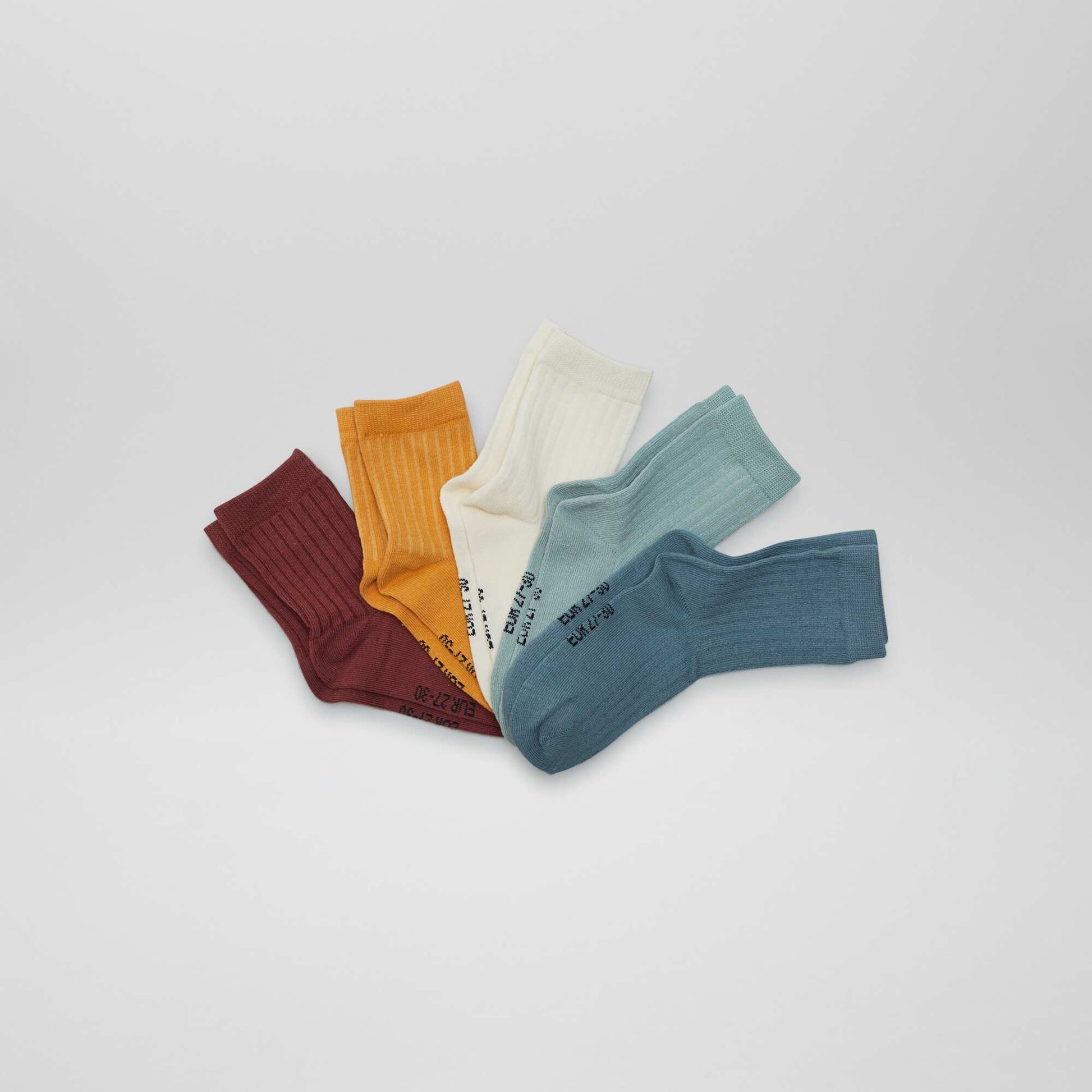 Lot de 5 paires de chaussettes c tel es Blanc/vert/rouge/jaune/bleu