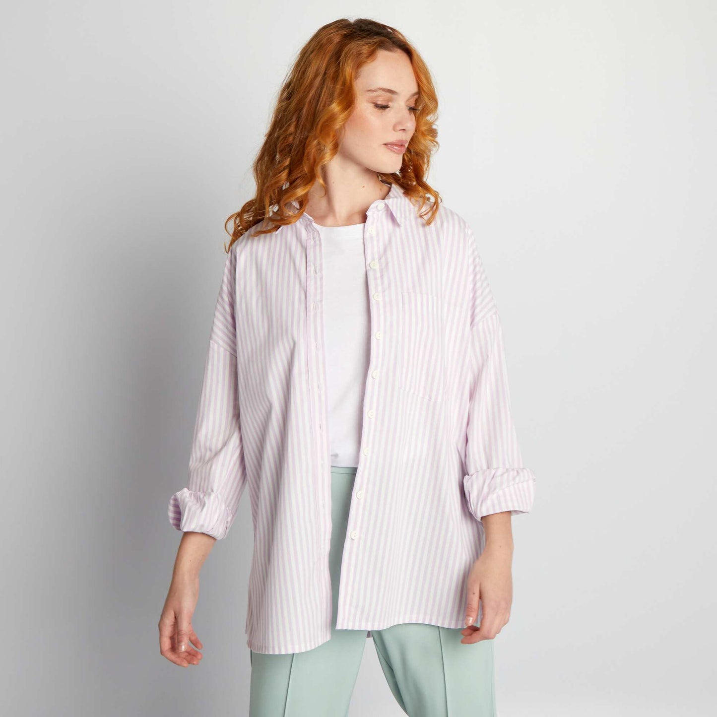 Chemise oversize en popeline Violet