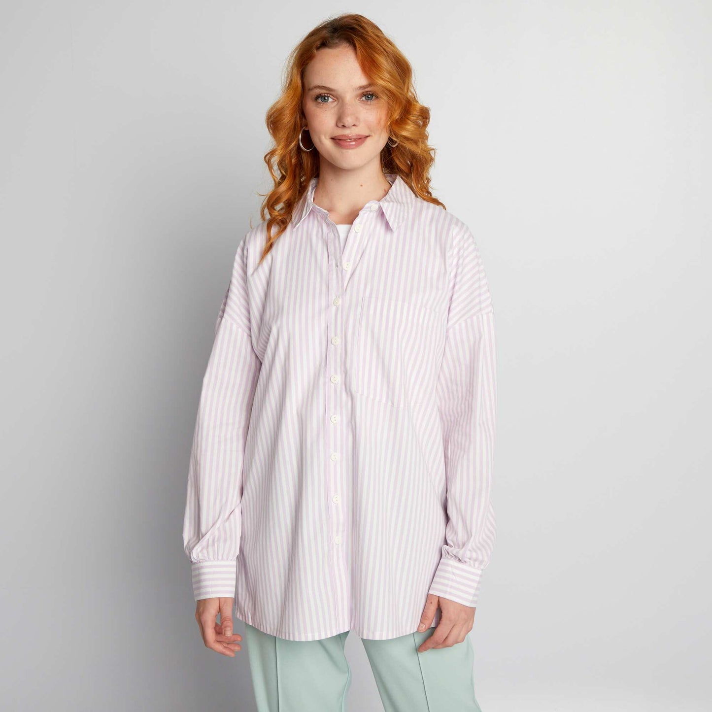 Chemise oversize en popeline Violet