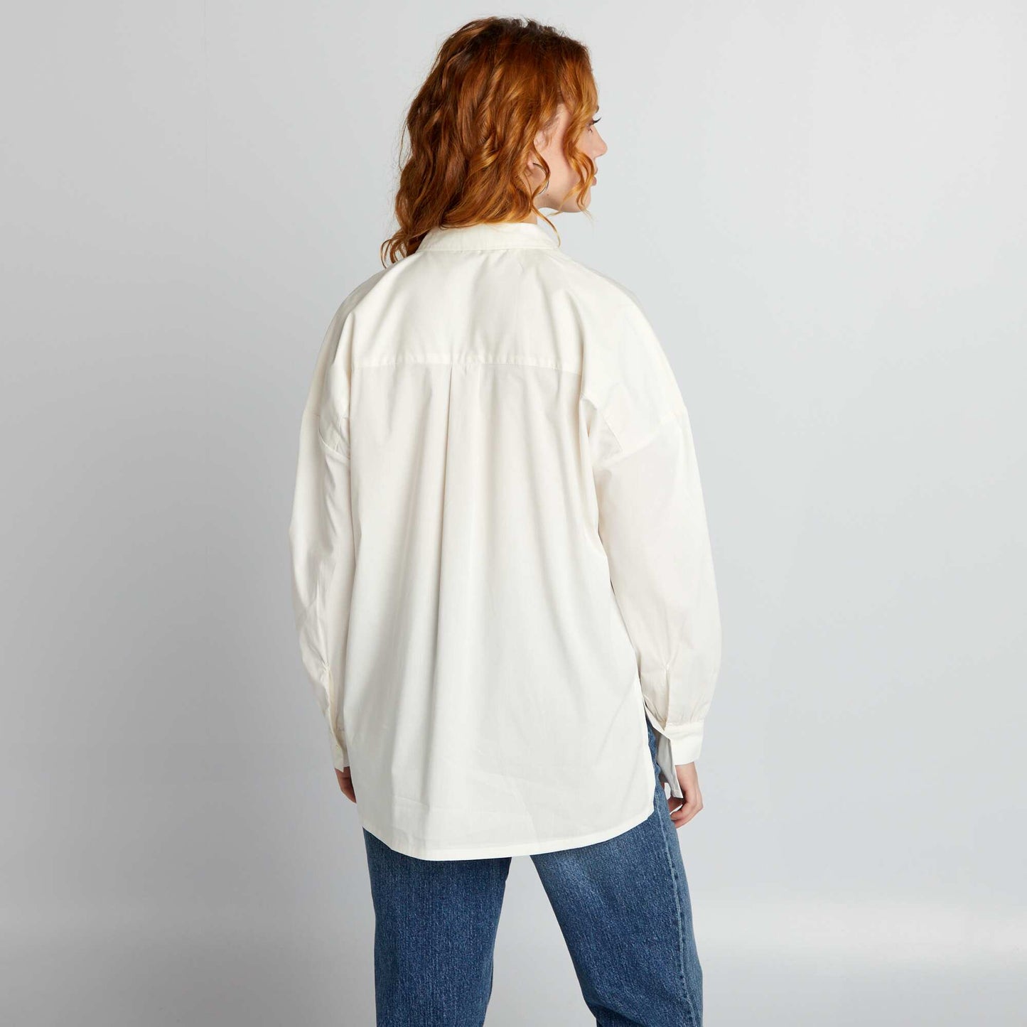 Chemise oversize en popeline Blanc