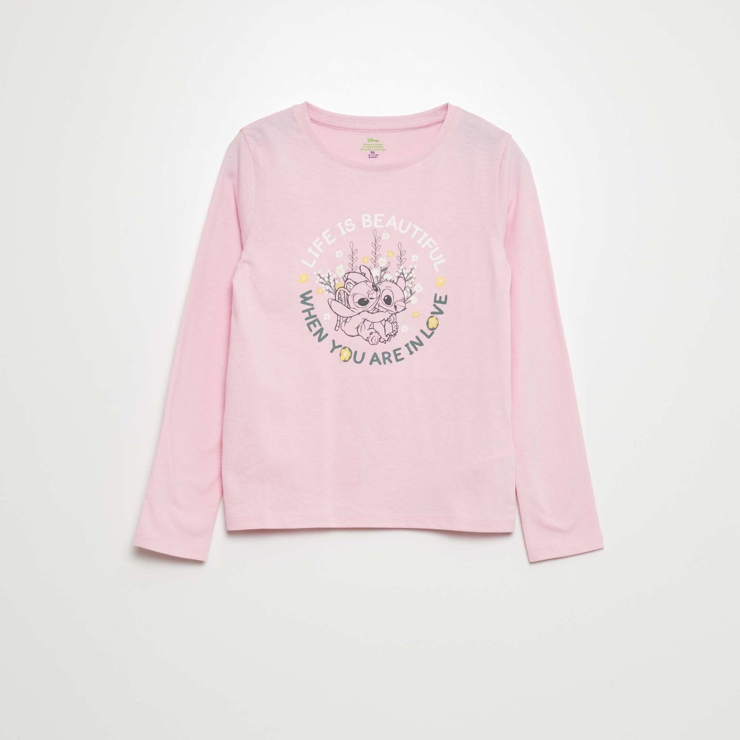 T-shirt manches longues 'Stitch' 'Disney' Rose