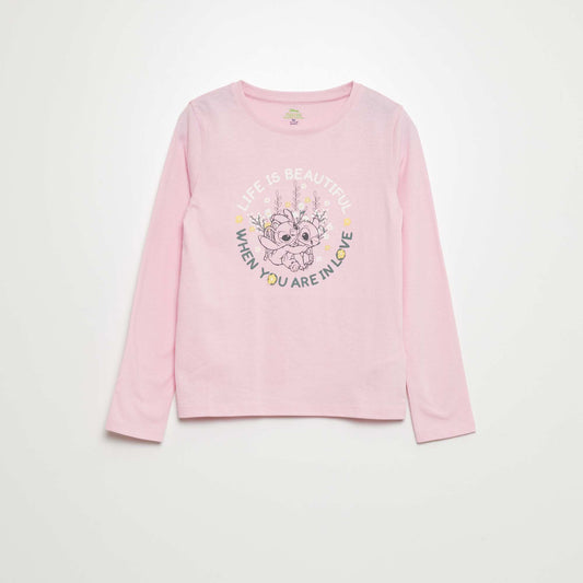 T-shirt manches longues 'Stitch' 'Disney' Rose