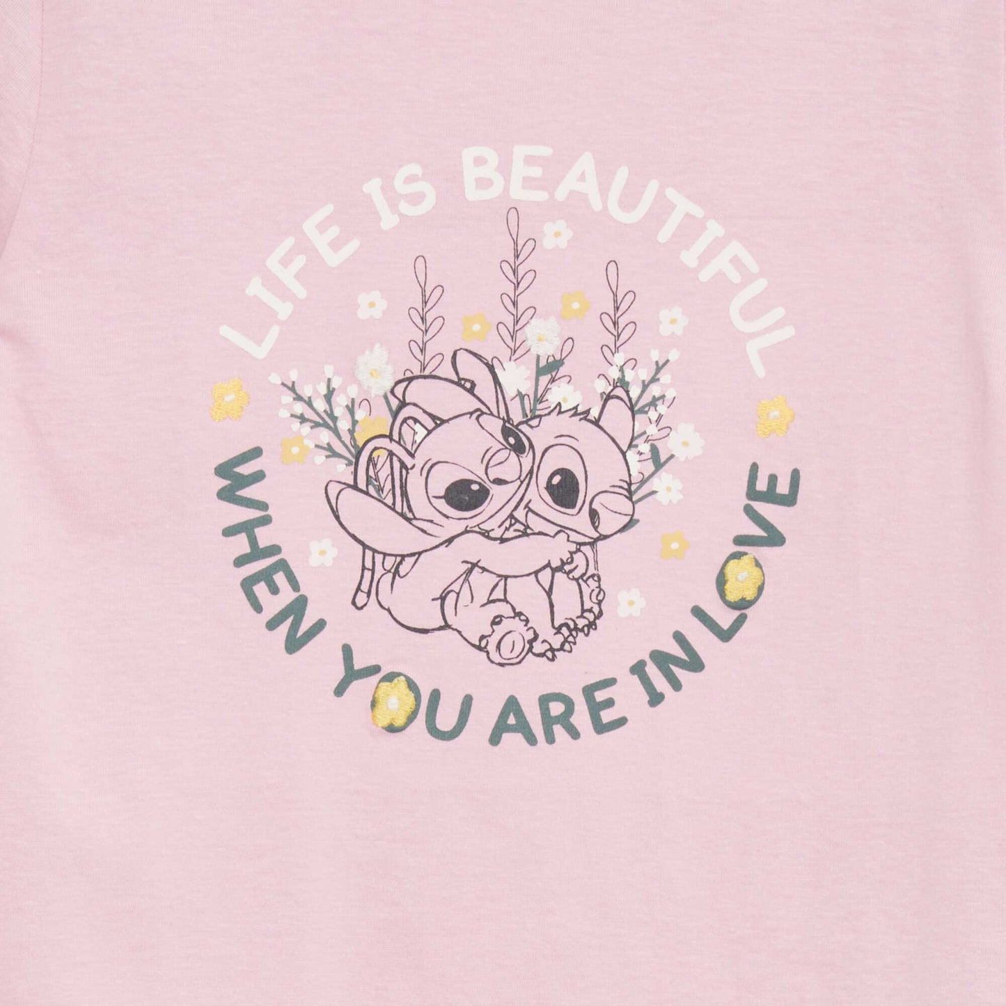 T-shirt manches longues 'Stitch' 'Disney' Rose