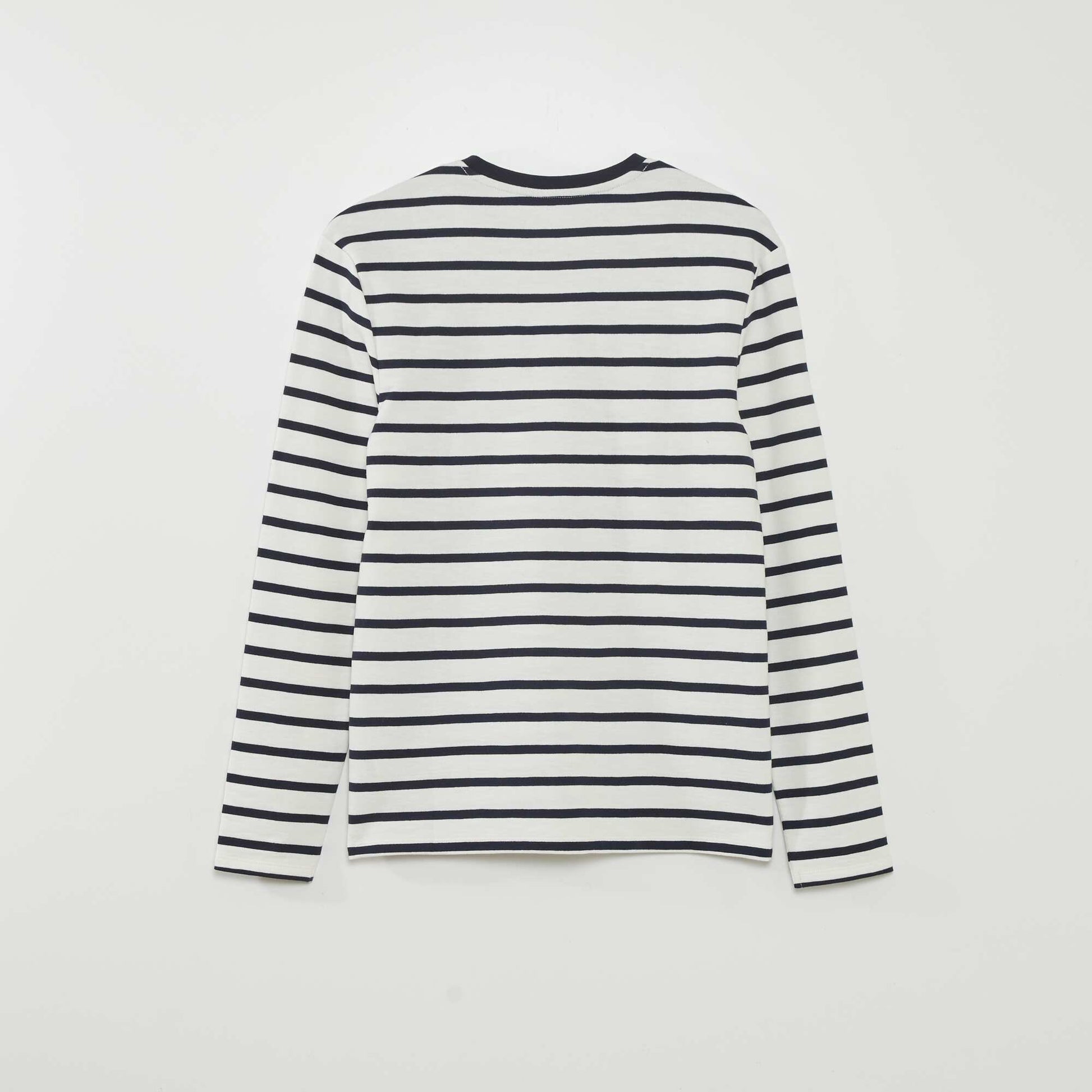 T-shirt marini re col boutonn Blanc/bleu marine