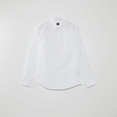 Chemise regular imprim pois Blanc