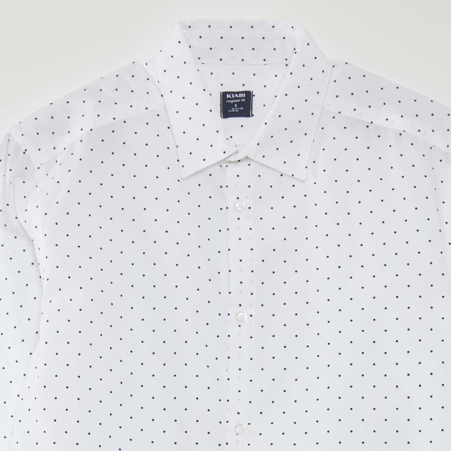 Chemise regular imprimé pois Blanc