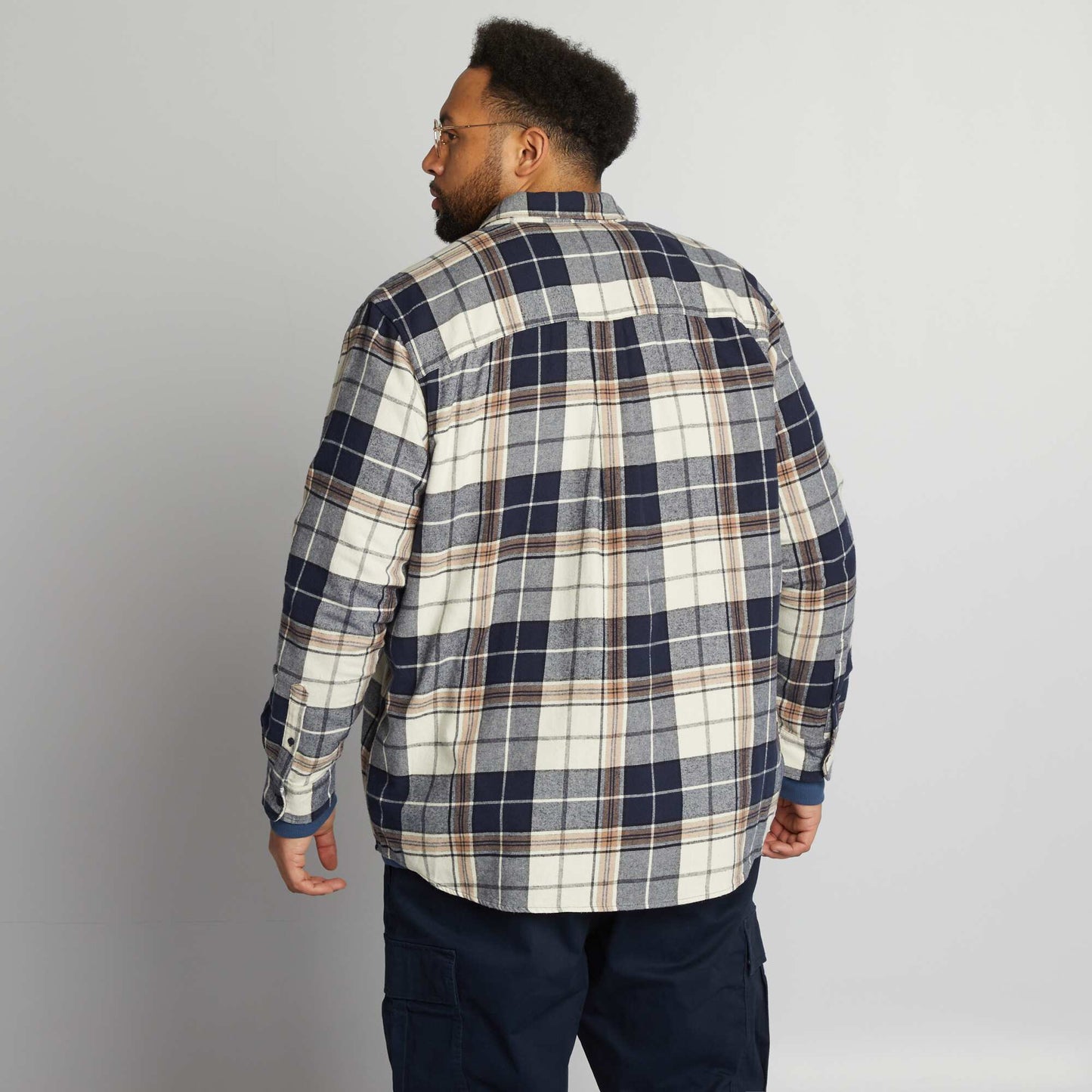 Chemise en flanelle carreaux Bleu