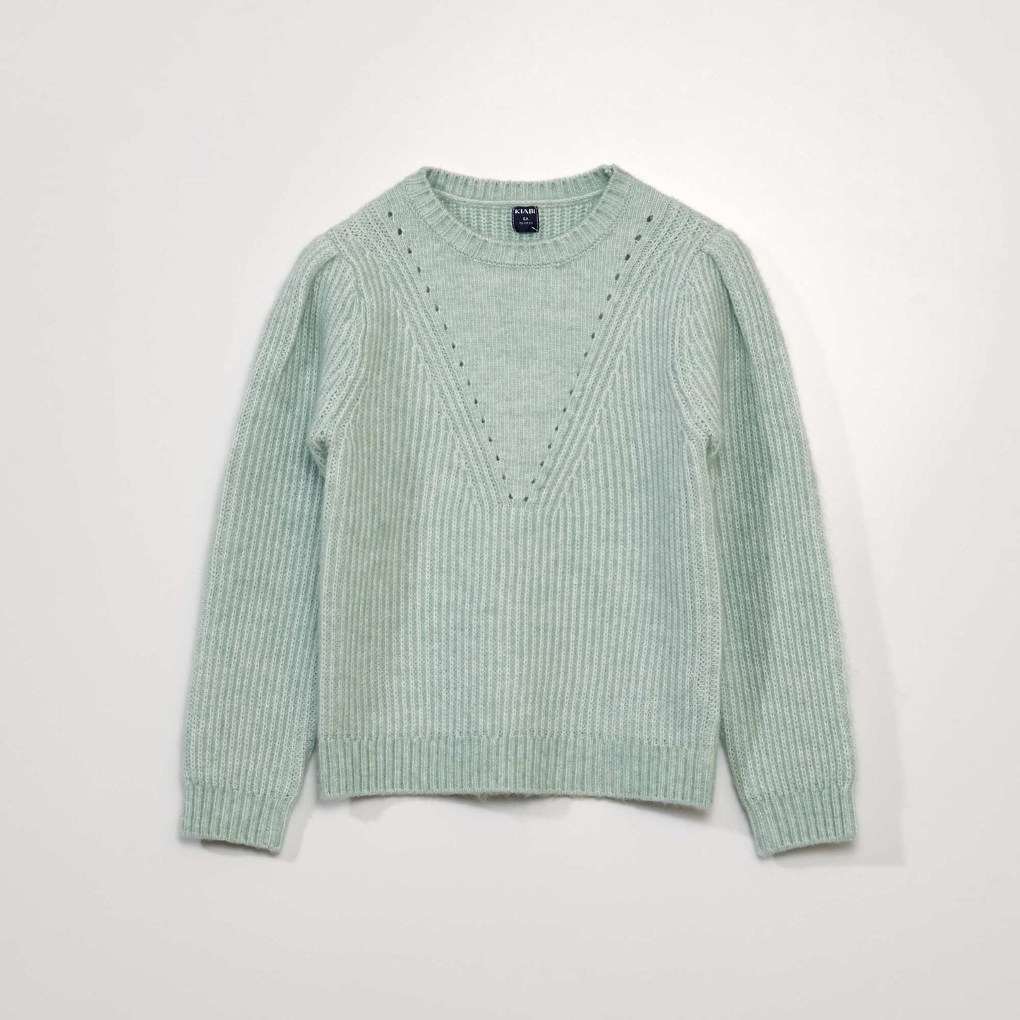 Pull point mousse maille ajour e bleu