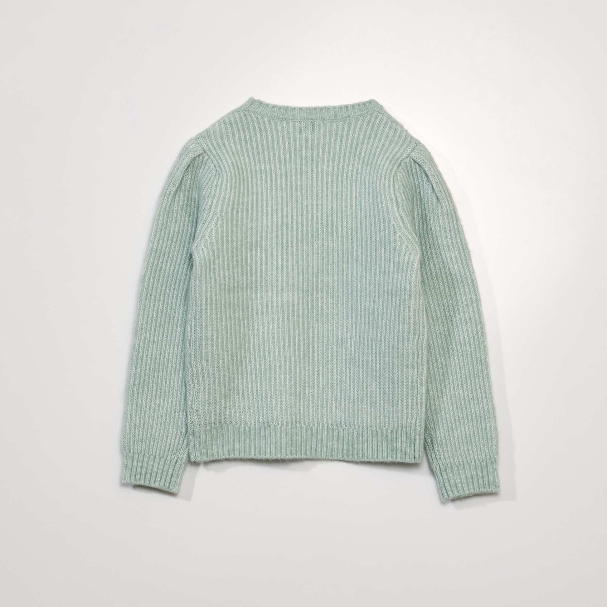 Pull point mousse maille ajour e bleu
