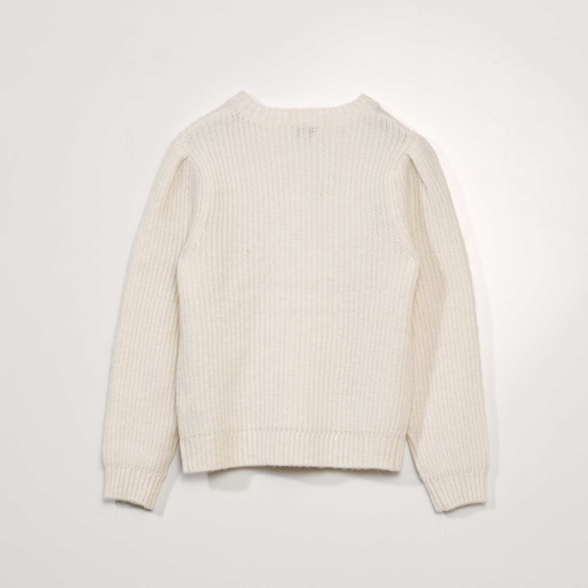 Pull point mousse maille ajour e Blanc