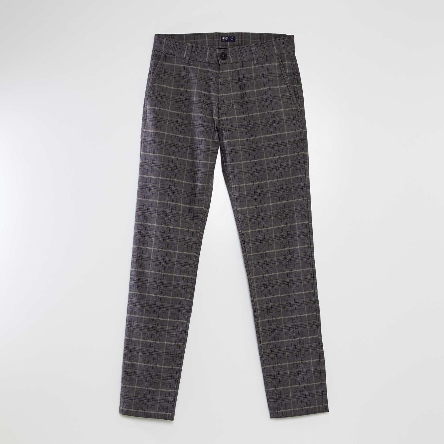 Pantalon chino carreaux Gris