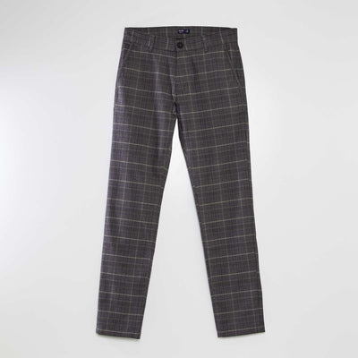 Pantalon chino carreaux Gris