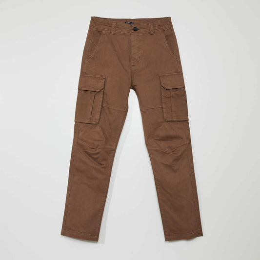 Pantalon droit avec poches sur les côtés Marron