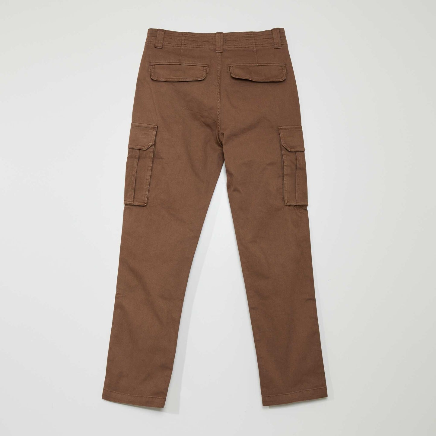 Pantalon droit avec poches sur les c t s Marron