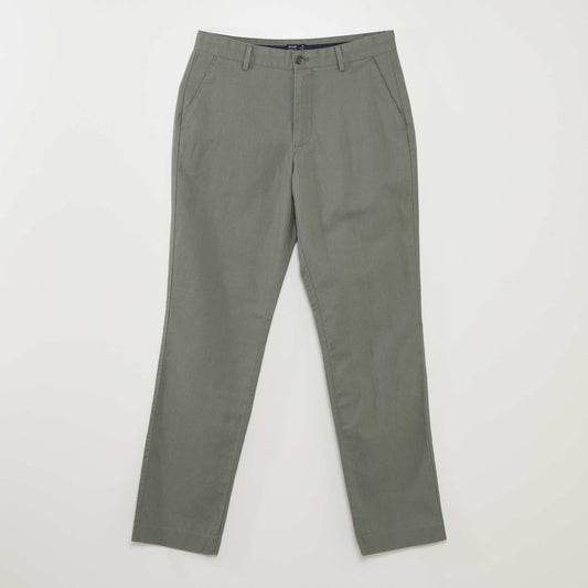 Pantalon chino slim Vert