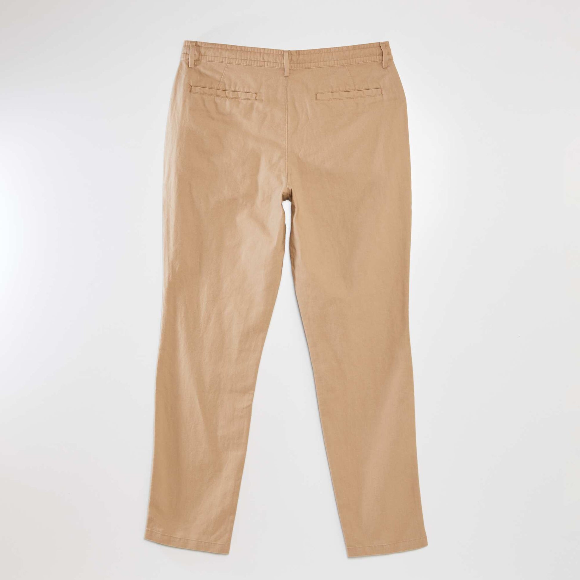 Pantalon chino slim en lin Beige