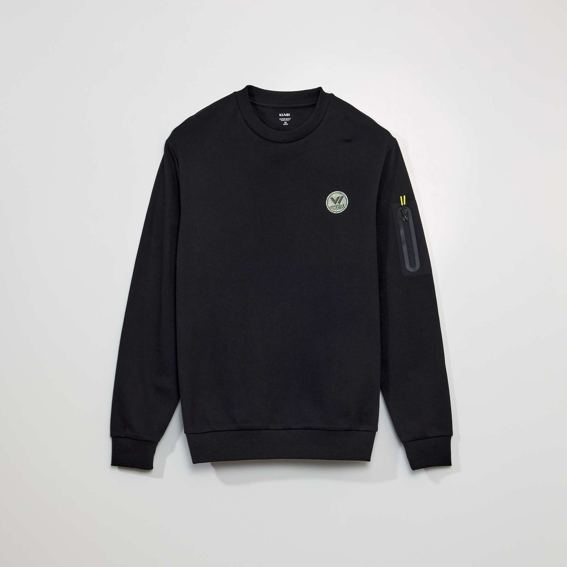 Sweat en piqu de coton Noir