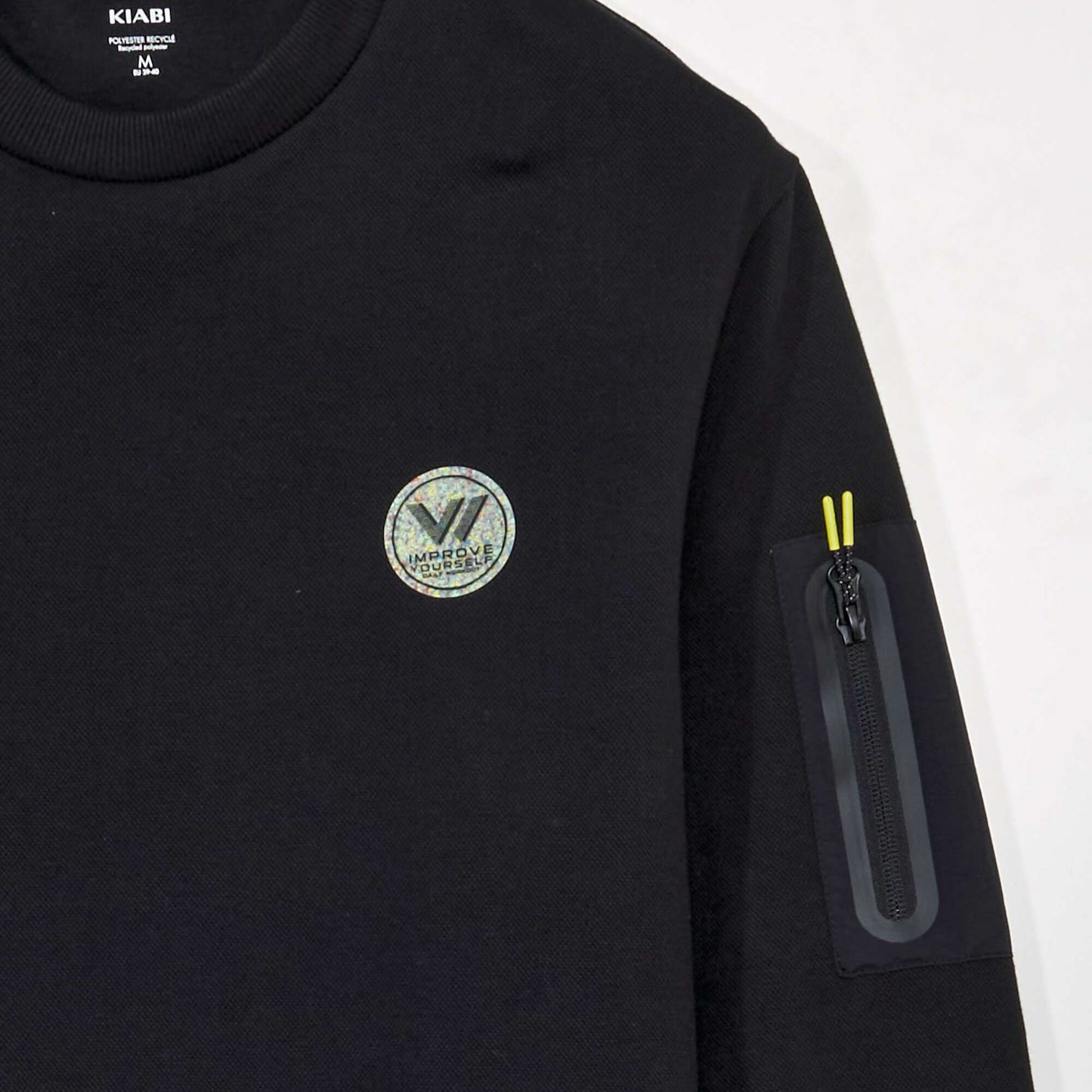 Sweat en piqu de coton Noir