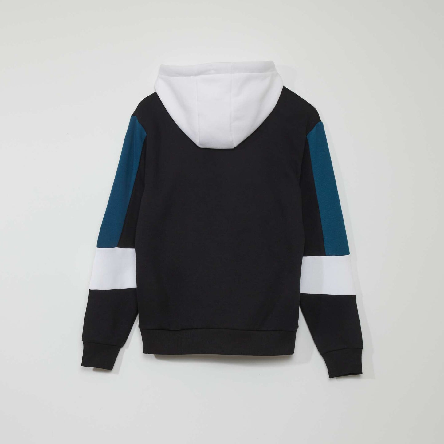 Sweat capuche color-block Noir