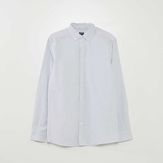 Chemise droite rayures Blanc/bleu
