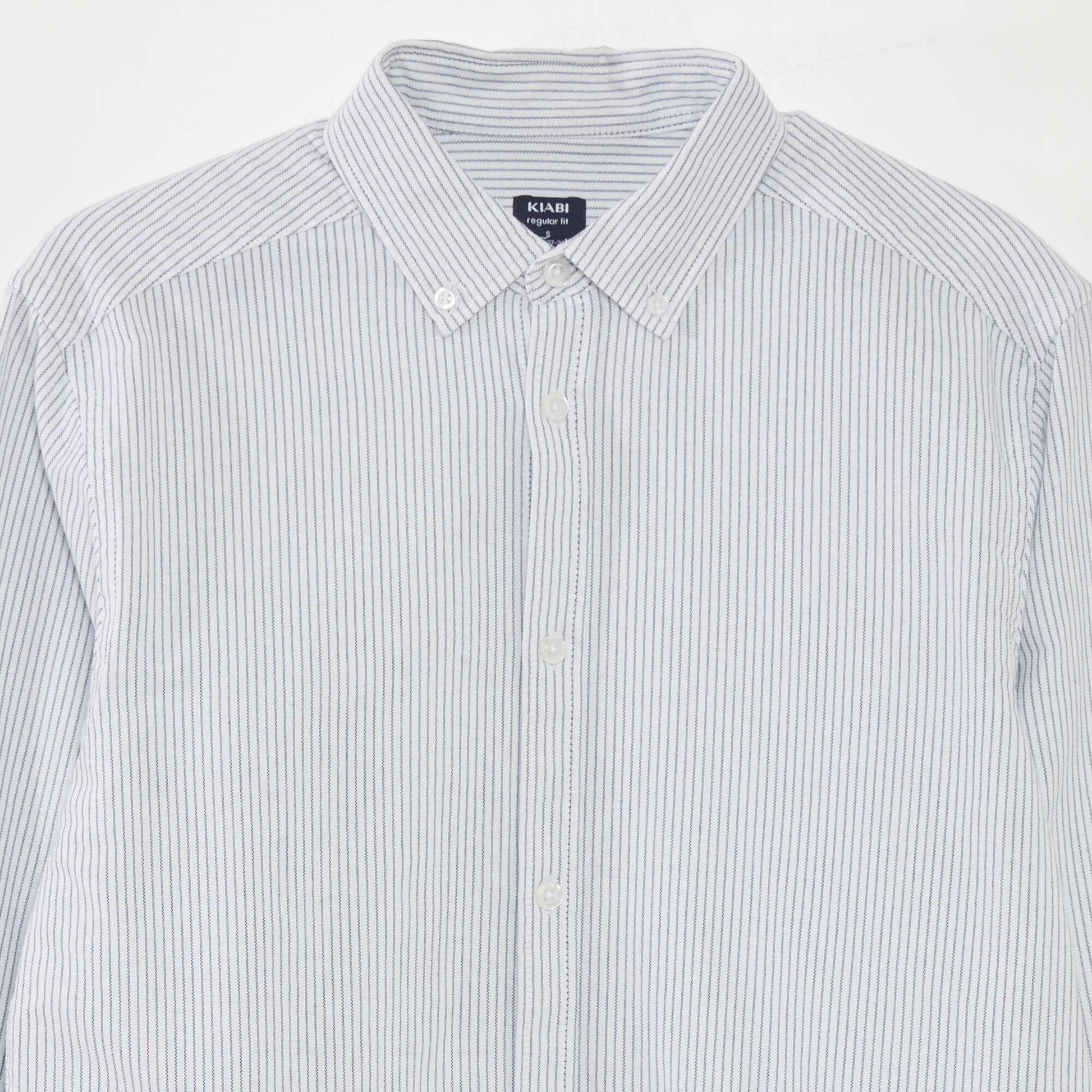Chemise droite rayures Blanc/bleu