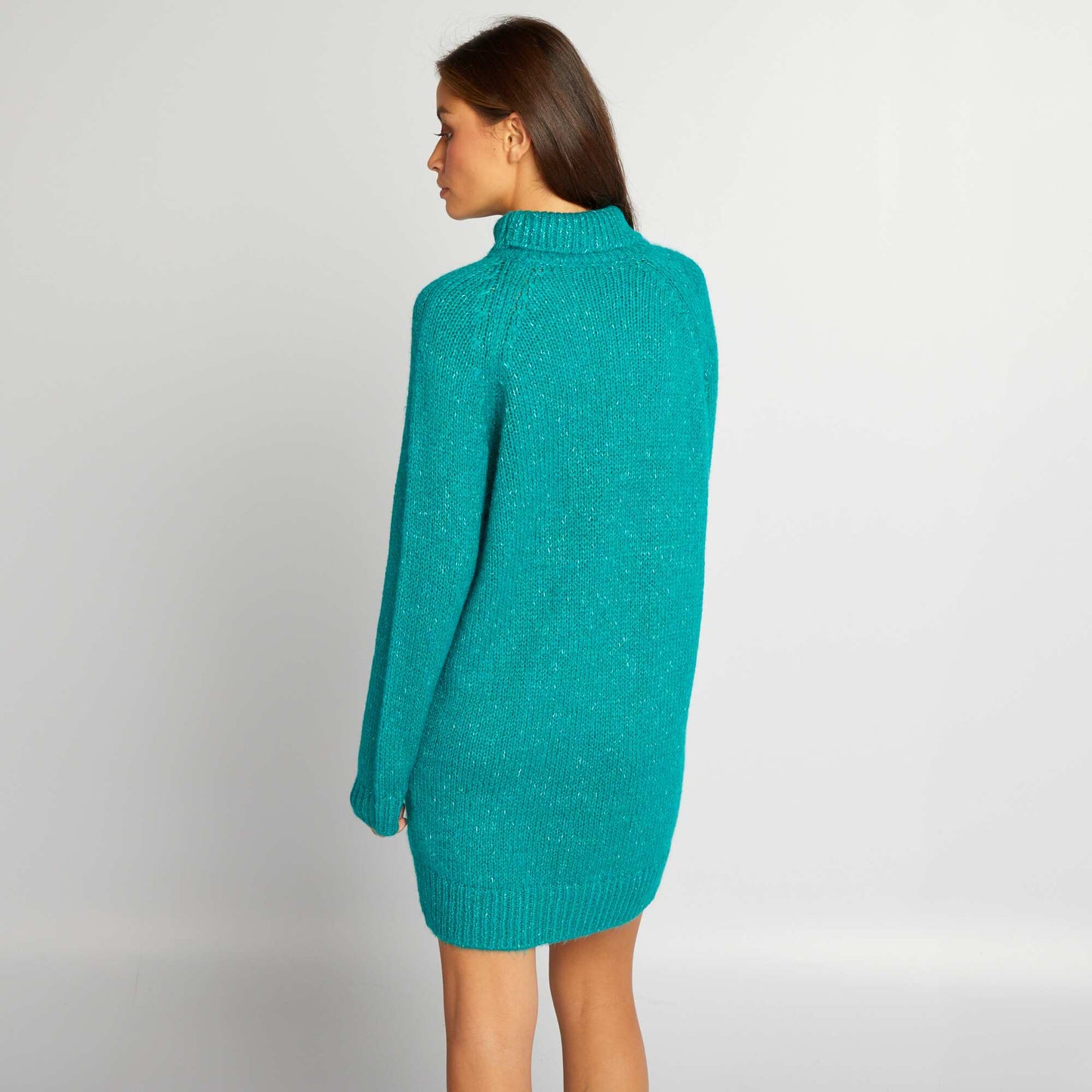 Robe pull courte en maille Vert