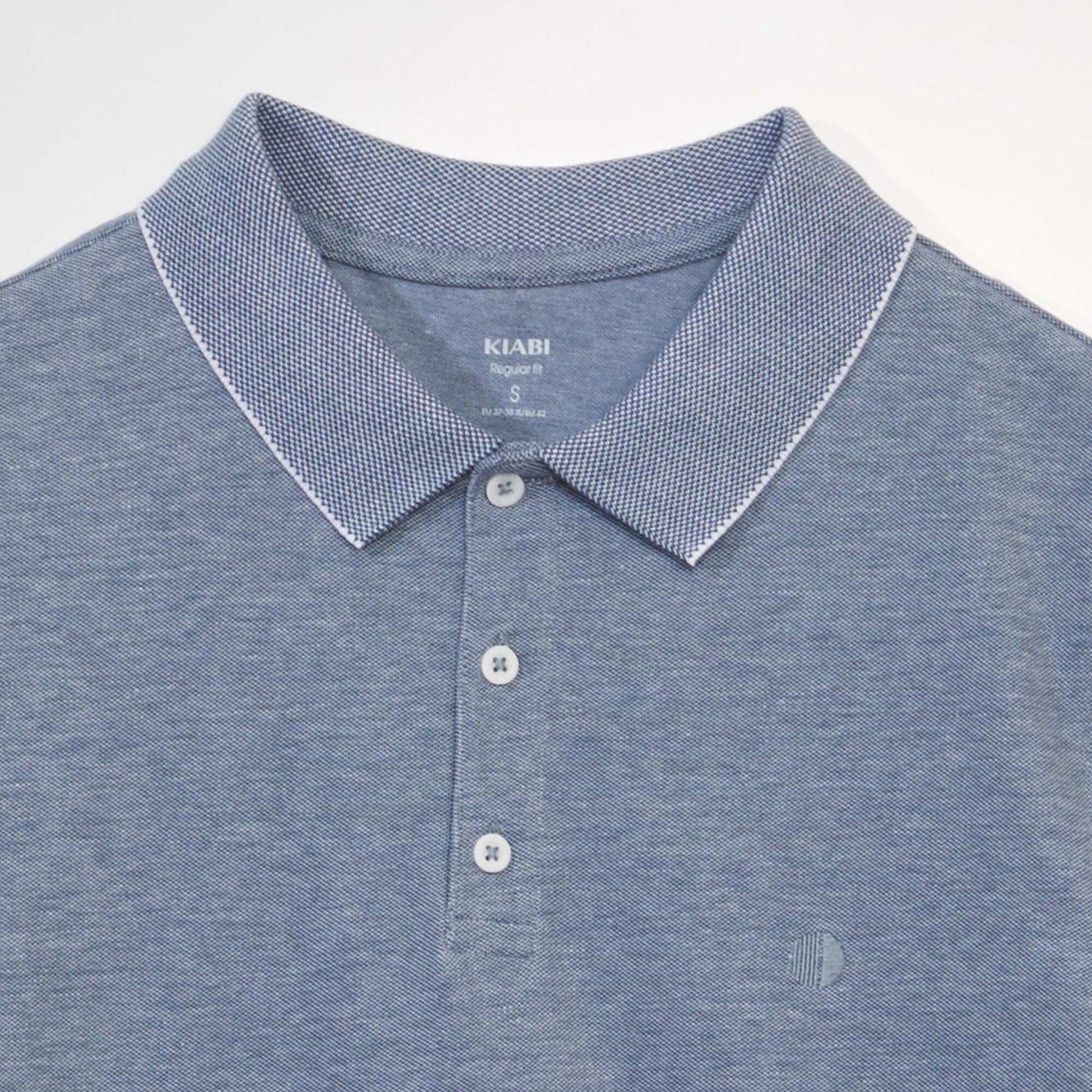 Polo en piqu  de coton Bleu